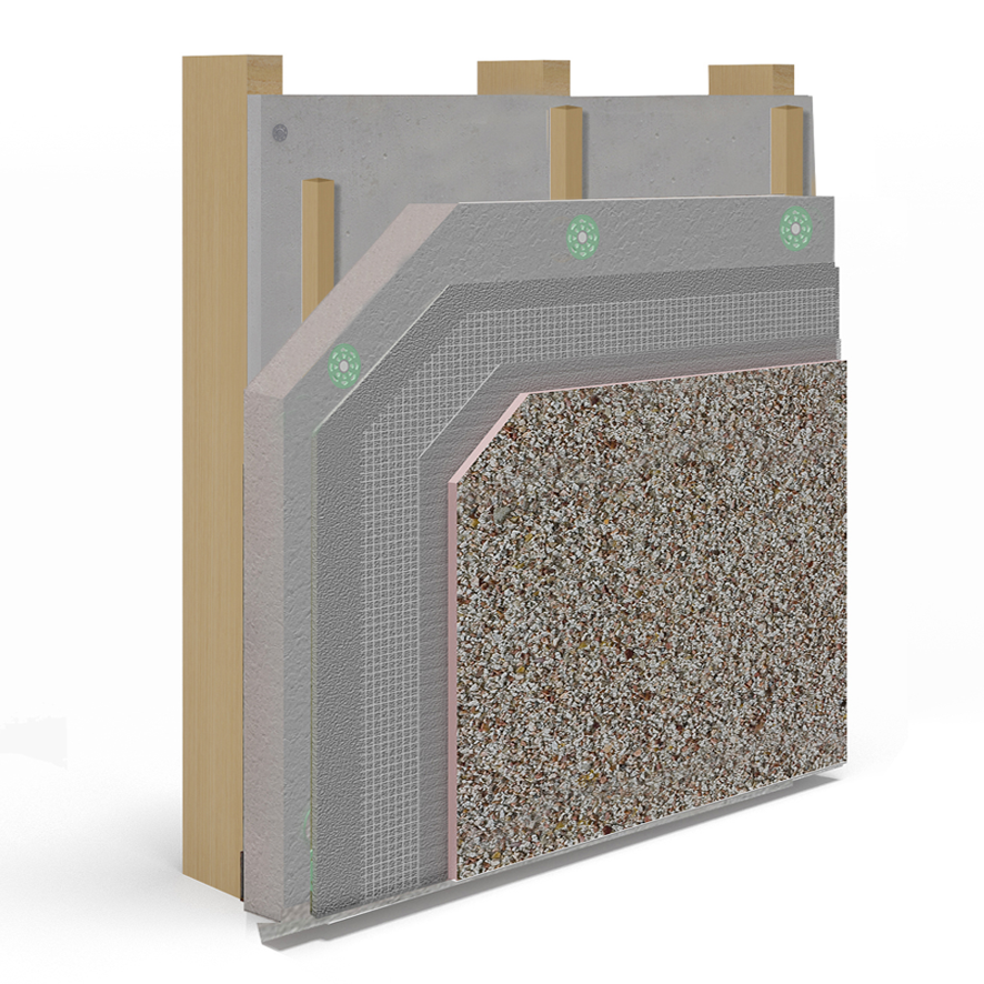 Epsitec TF Timber Frame External Wall Insulation System - BAW_20_177_S_A_UK - Drainage Cavity - Enhanced EPS - WBS Dash